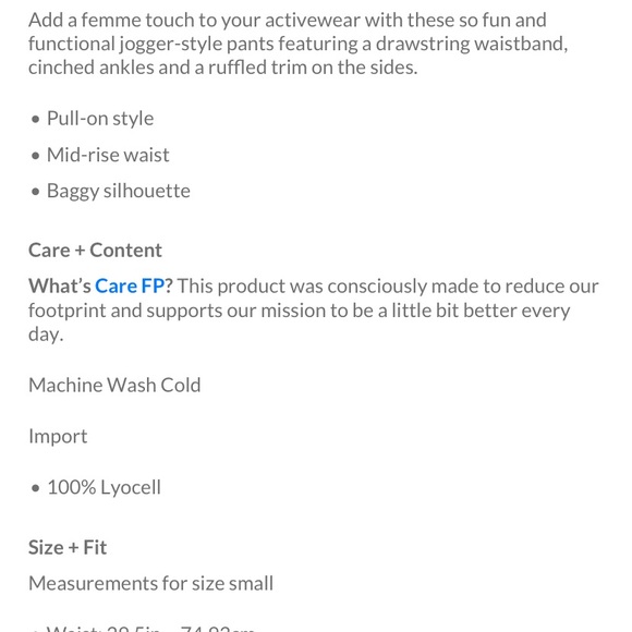 Free People Quick Thrills Ruffle Jogger Pants NWT Lilac Purple Size Small NWT - Picture 5 of 6